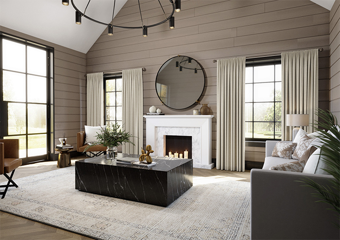 Hampshire (Blackout) Pencil Pleat, Biscuit - Ready Made Curtains - Image 8